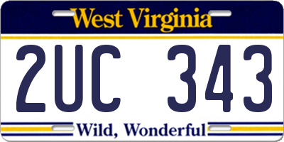 WV license plate 2UC343
