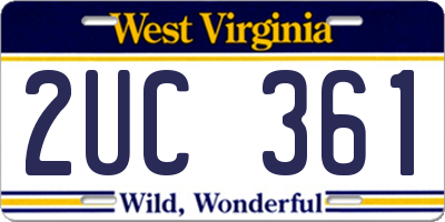 WV license plate 2UC361
