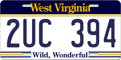 WV license plate 2UC394