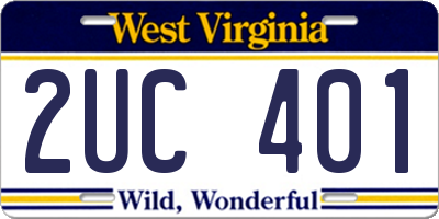WV license plate 2UC401