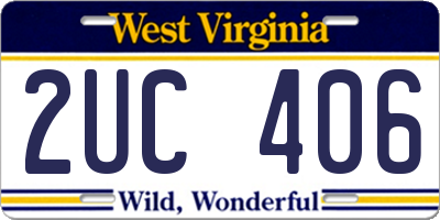 WV license plate 2UC406