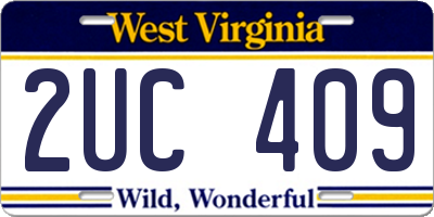WV license plate 2UC409