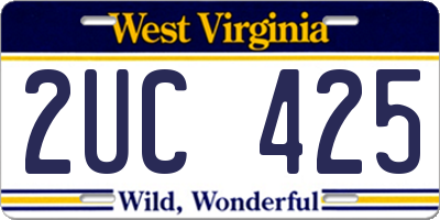 WV license plate 2UC425