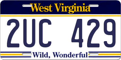 WV license plate 2UC429