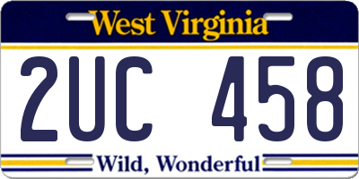 WV license plate 2UC458