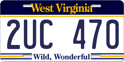 WV license plate 2UC470
