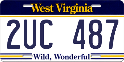 WV license plate 2UC487