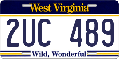 WV license plate 2UC489