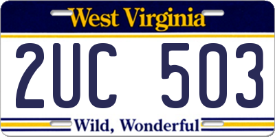 WV license plate 2UC503