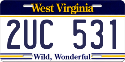 WV license plate 2UC531