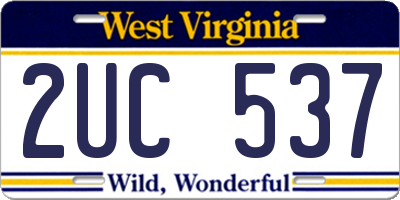 WV license plate 2UC537