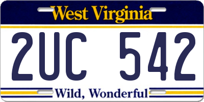 WV license plate 2UC542