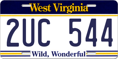 WV license plate 2UC544