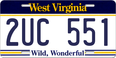 WV license plate 2UC551