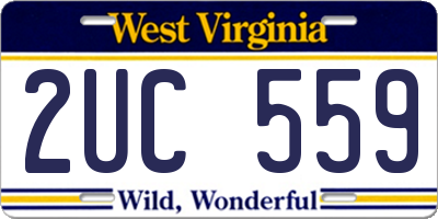 WV license plate 2UC559