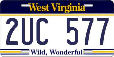 WV license plate 2UC577