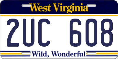 WV license plate 2UC608