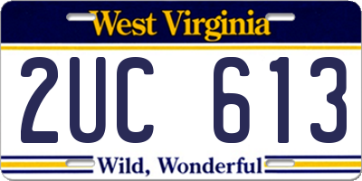 WV license plate 2UC613