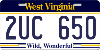 WV license plate 2UC650