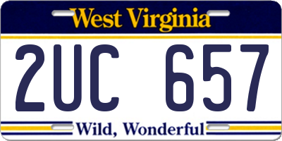 WV license plate 2UC657