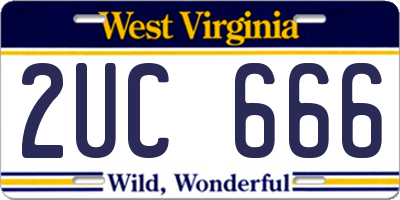 WV license plate 2UC666