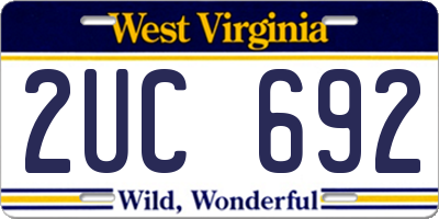 WV license plate 2UC692