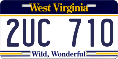WV license plate 2UC710