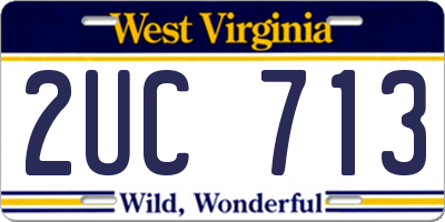 WV license plate 2UC713