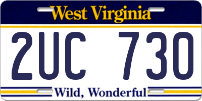 WV license plate 2UC730