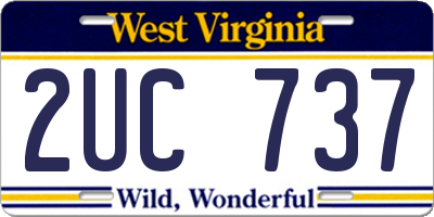 WV license plate 2UC737