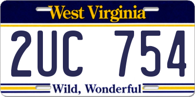 WV license plate 2UC754
