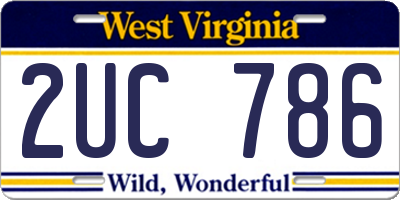 WV license plate 2UC786