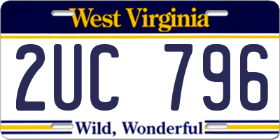 WV license plate 2UC796
