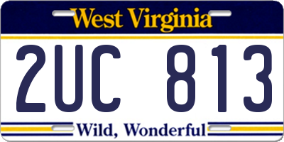 WV license plate 2UC813