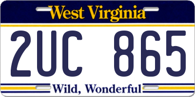 WV license plate 2UC865