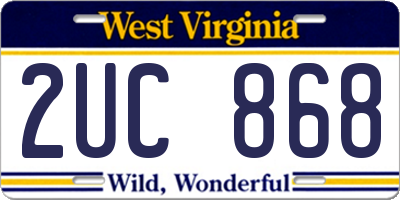 WV license plate 2UC868