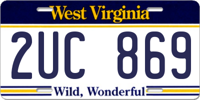 WV license plate 2UC869