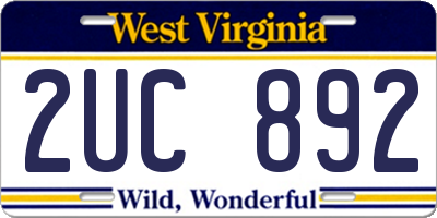 WV license plate 2UC892