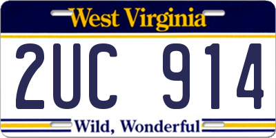 WV license plate 2UC914