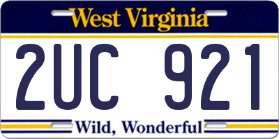 WV license plate 2UC921