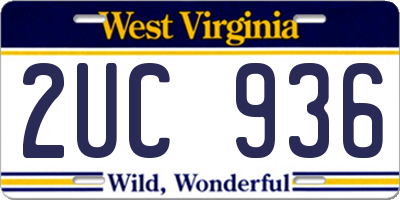 WV license plate 2UC936