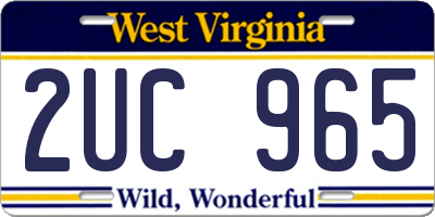 WV license plate 2UC965
