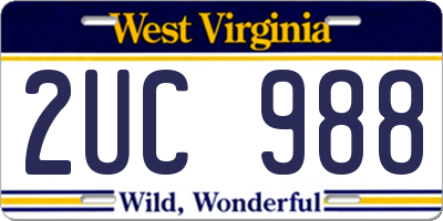 WV license plate 2UC988