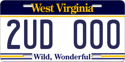 WV license plate 2UD000