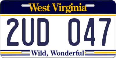 WV license plate 2UD047