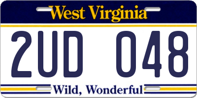 WV license plate 2UD048