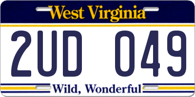 WV license plate 2UD049