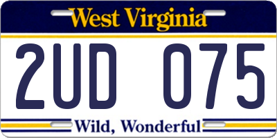 WV license plate 2UD075
