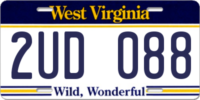 WV license plate 2UD088