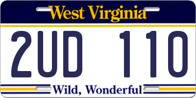 WV license plate 2UD110